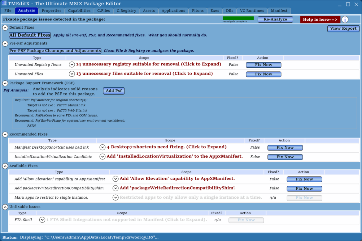 Analysis of app Putty